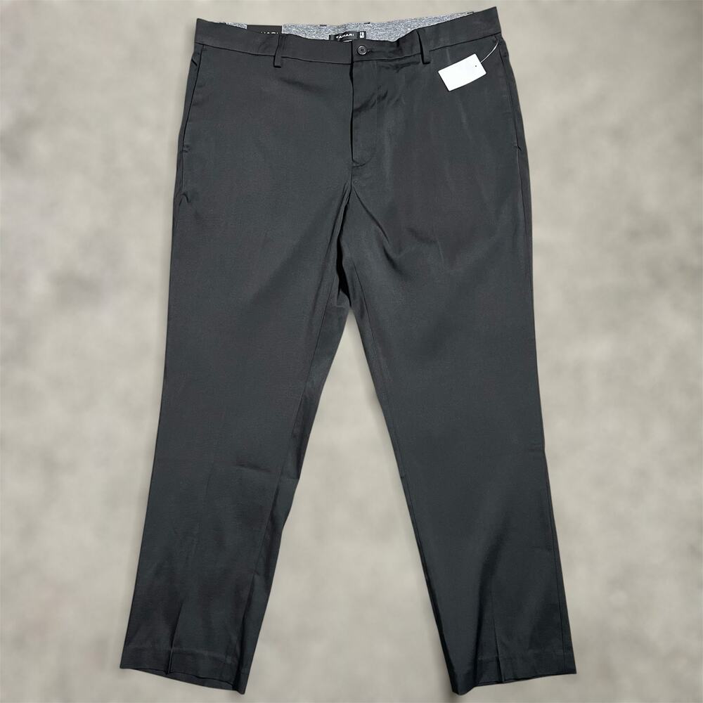 Tahari Performance Dress Pants 36x30 Mens Black Slim Fit Stretch Work Golf NEW